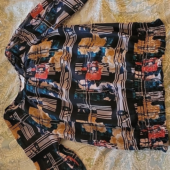 Christopher & Banks Tops - CHRISTOPHER & BANKS Retro Multicolor Windowpane Blouse